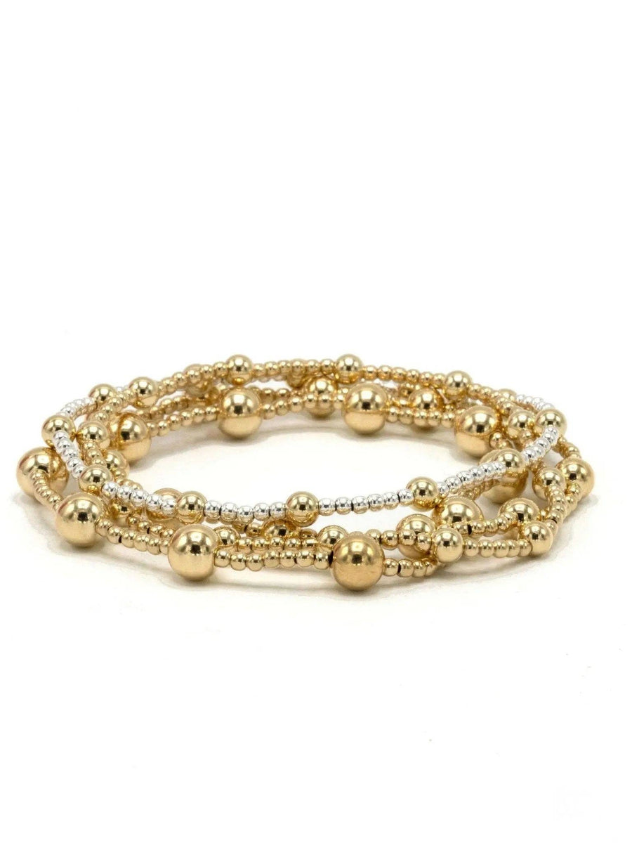 The Malibu 14K Gold Filled Beaded Stretch Bracelet