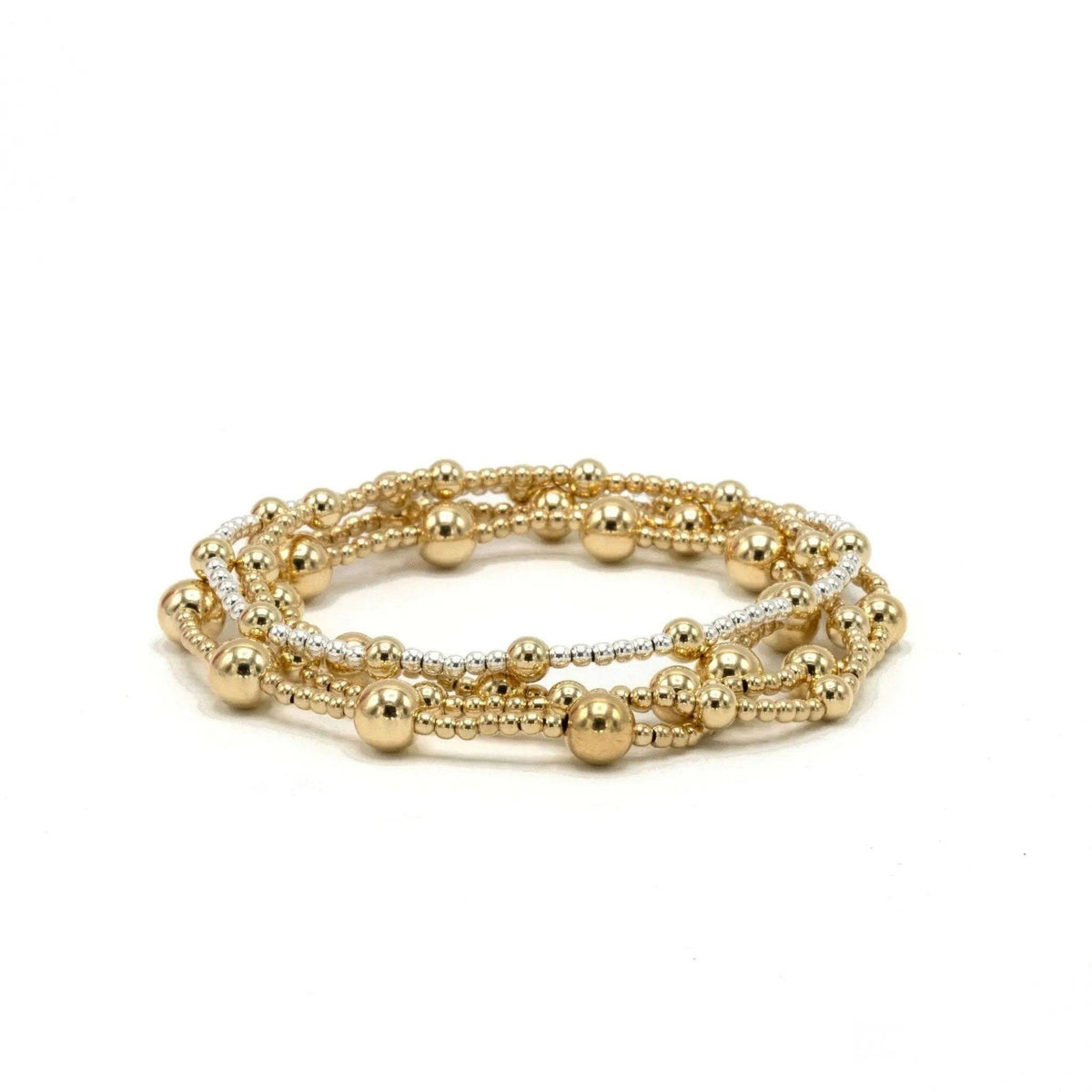 The Malibu 14K Gold Filled Beaded Stretch Bracelet