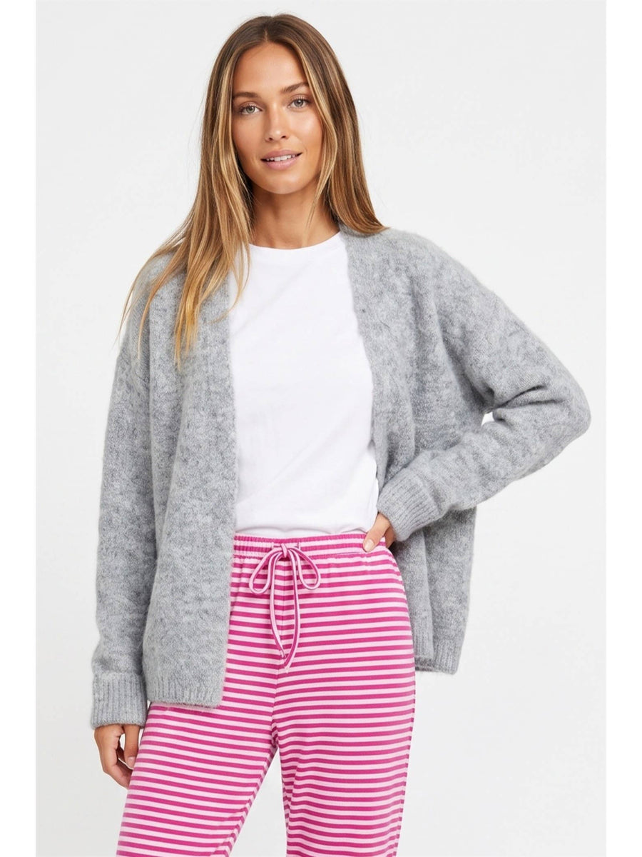 Heather Gray Open Front Cardigan