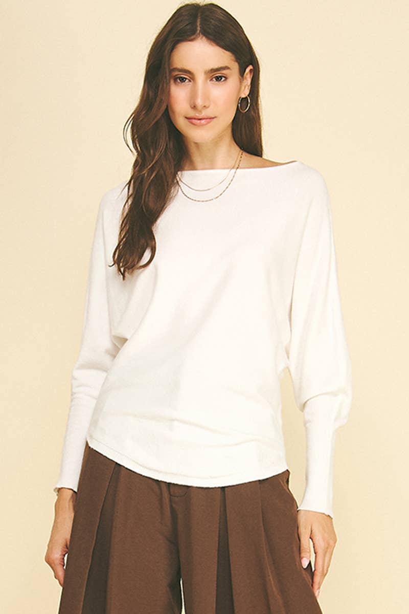 Ivory Dolman Sleeve Sweater
