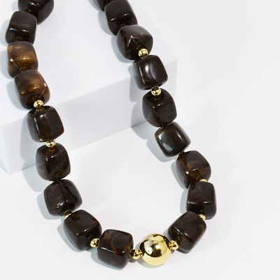 Chocolate Tortoise Statement Necklace