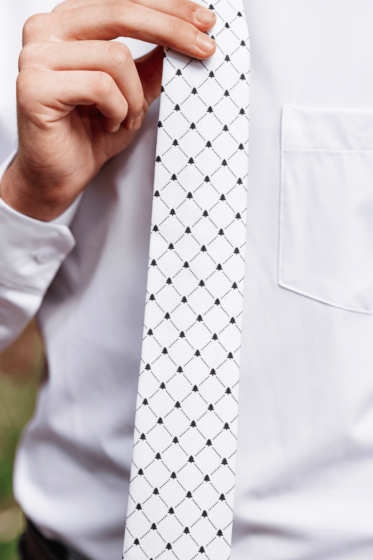 White Christmas Tree Pattern Necktie