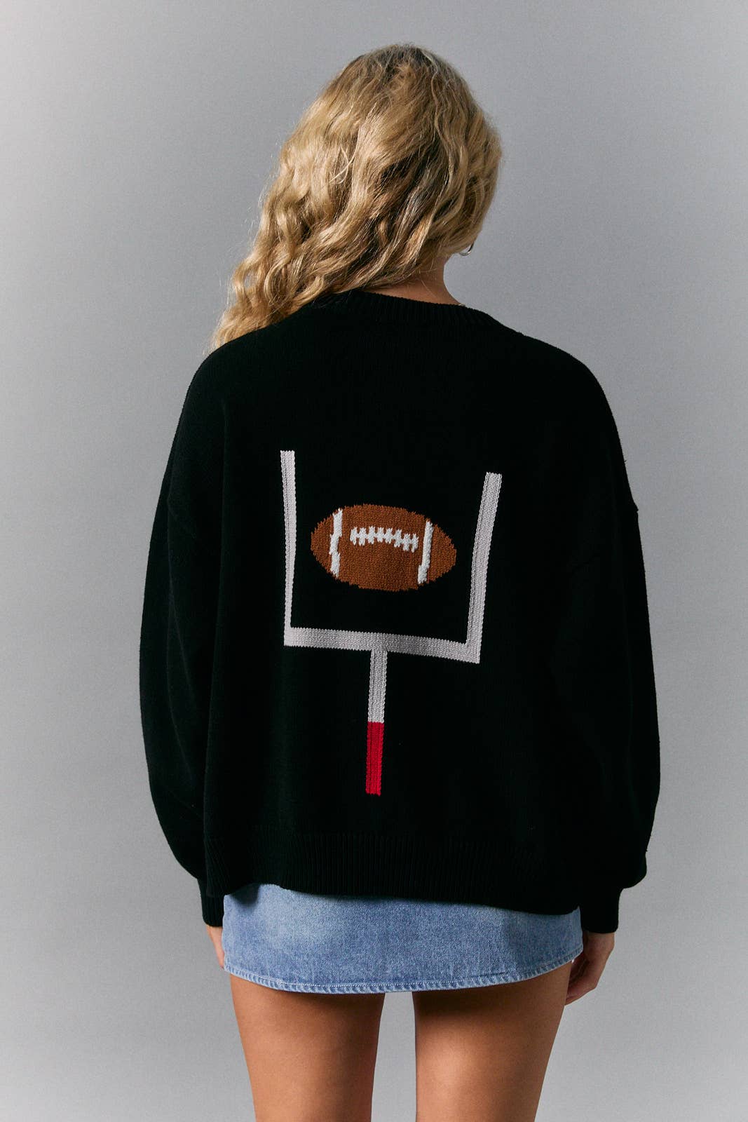 Black Football Goalpost Sweater