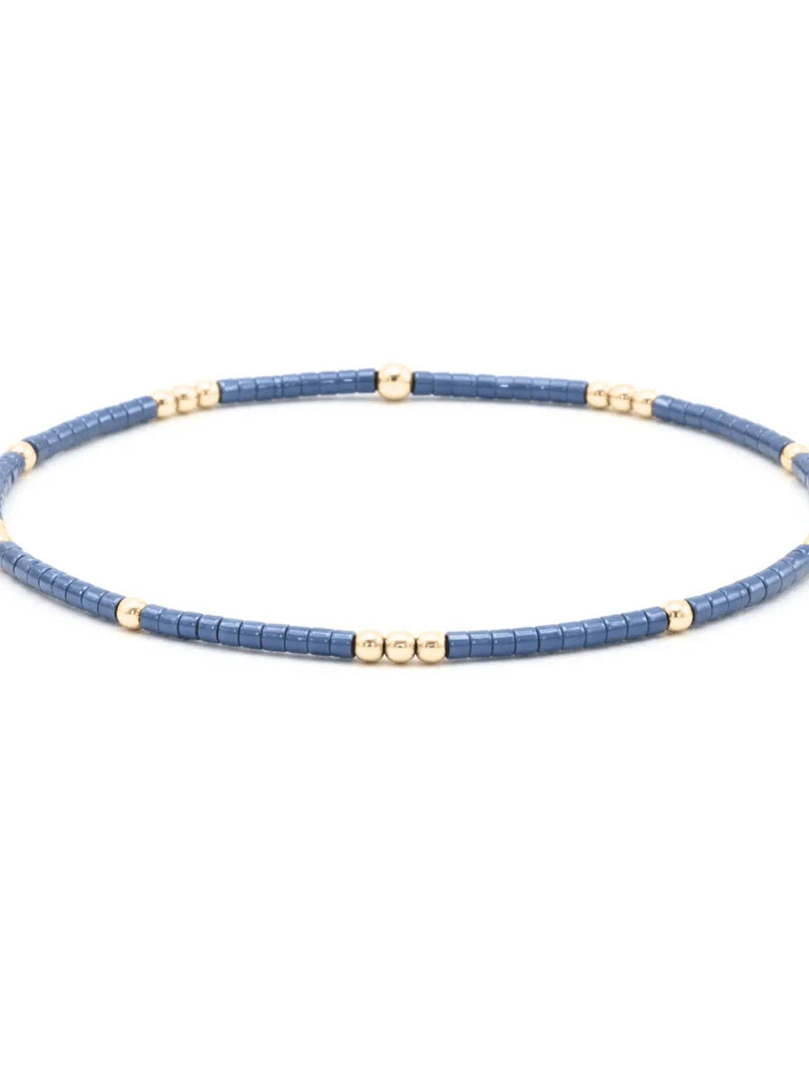 Steel Blue+Gold Bracelet