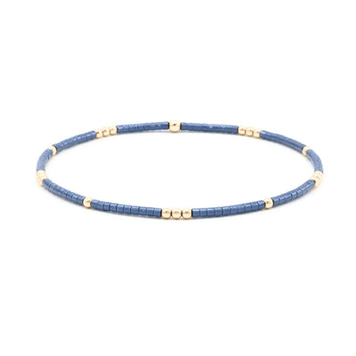 Steel Blue+Gold Bracelet