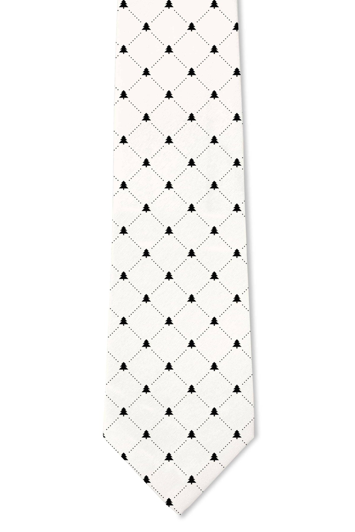 White Christmas Tree Pattern Necktie