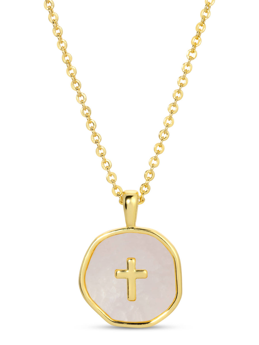 Shell With Cross Pendant Necklace