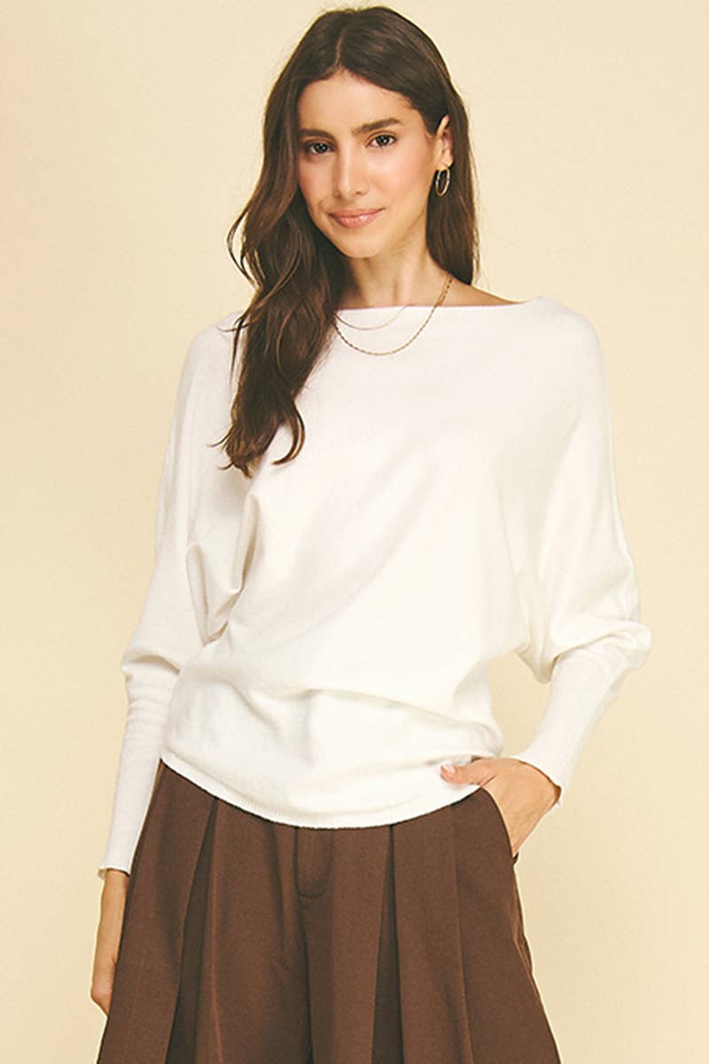 Ivory Dolman Sleeve Sweater